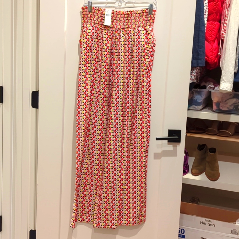 NEW Maeve Printed Wide-Leg Pants